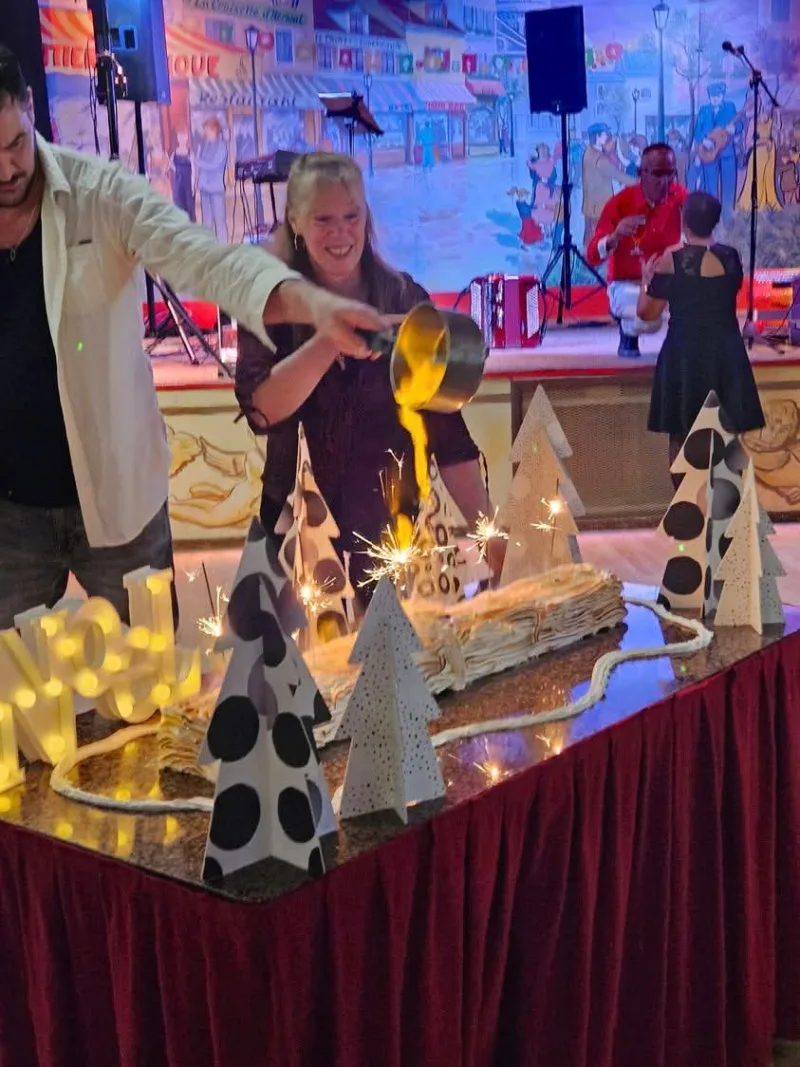 Bûche de Noël flambée